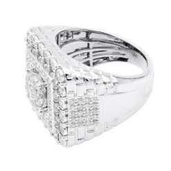 Large Real Hip Hop Diamond Pinky Ring For Men 14K Yellow Gold Square Shape 2.25ct -Its Hot Jewelry Shop jewelry large real hip hop diamond pinky ring for men 14k gold square shape 225ct 803186 backwh