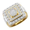 Large Real Hip Hop Diamond Pinky Ring For Men 14K Yellow Gold Square Shape 2.25ct -Its Hot Jewelry Shop jewelry large real hip hop diamond pinky ring for men 14k gold square shape 225ct 803186 mainye