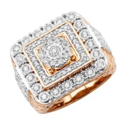 Large Real Hip Hop Diamond Pinky Ring For Men 14K Yellow Gold Square Shape 2.25ct -Its Hot Jewelry Shop jewelry large real hip hop diamond pinky ring for men 14k gold square shape 225ct 803186 ro
