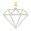 Large Size Diamond Shape Charm Pendant 0.5CT 14K Yellow Gold By Luxurman -Its Hot Jewelry Shop jewelry large size diamond shape charm pendant 05ct in 14k gold by luxurman mainye 1