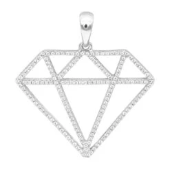 Large Size Diamond Shape Charm Pendant 0.5CT 14K Yellow Gold By Luxurman 11 Large Size Diamond Shape Charm Pendant 0.5CT 14K Yellow Gold By Luxurman -Its Hot Jewelry Shop jewelry large size diamond shape charm pendant 05ct in 14k gold by luxurman wh 1