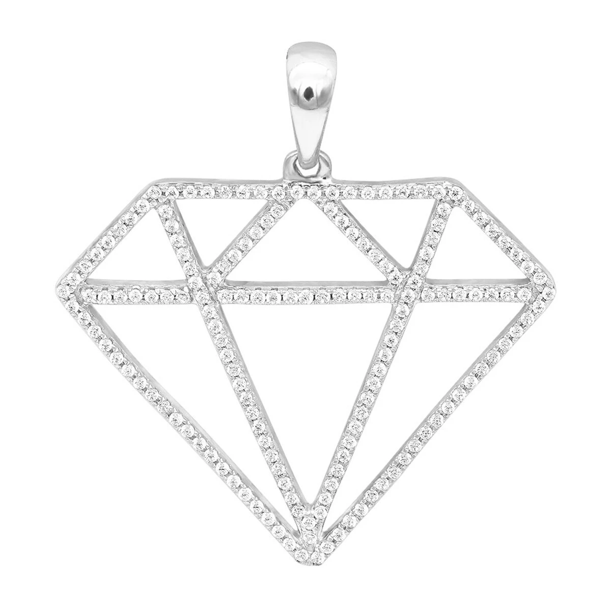 Large Size Diamond Shape Charm Pendant 0.5CT 14K Yellow Gold By Luxurman 4 Large Size Diamond Shape Charm Pendant 0.5CT 14K Yellow Gold By Luxurman - Image 2