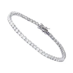 Eternity Line Ladies Diamond Tennis Bracelet 4 Carats 14K White Gold