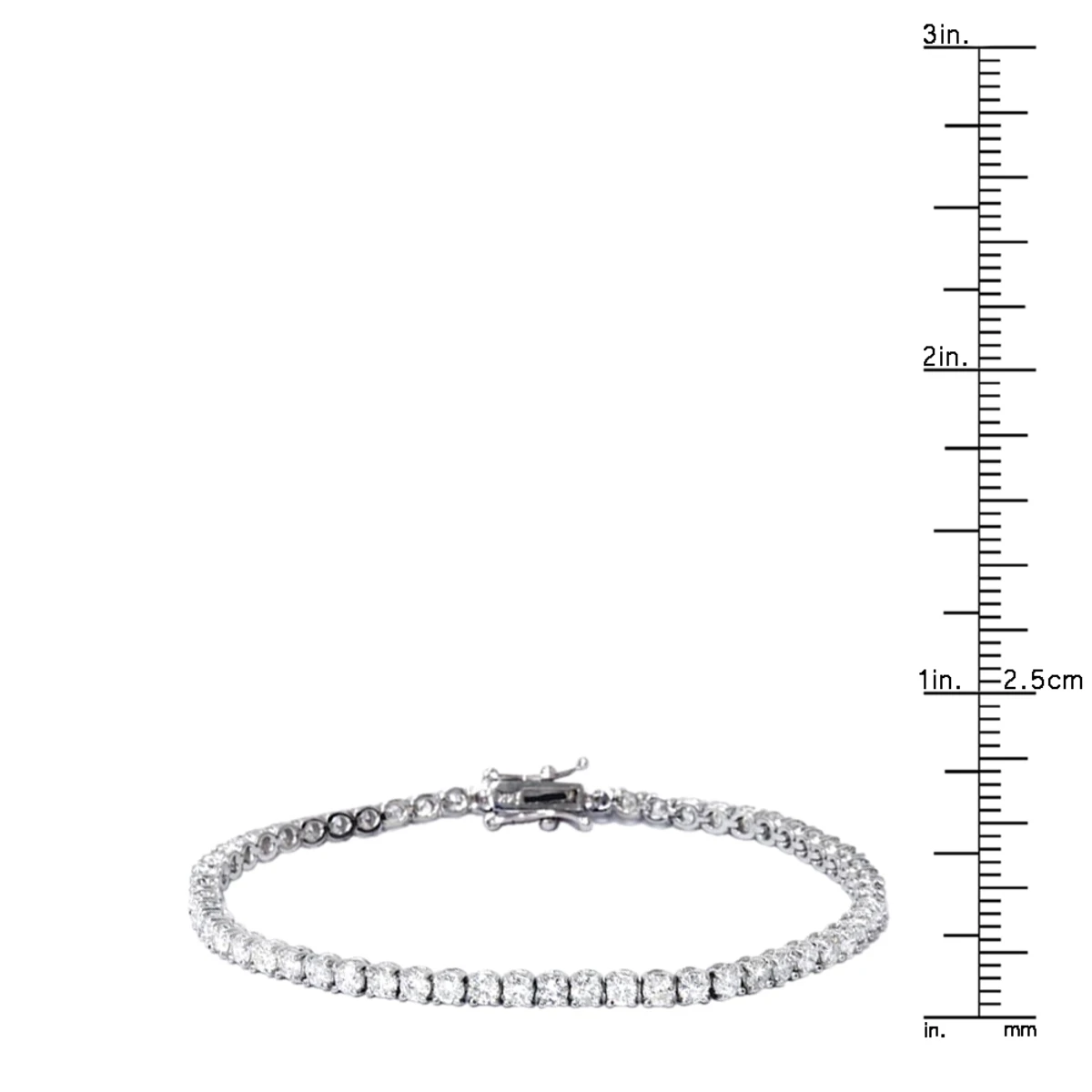 Eternity Line Ladies Diamond Tennis Bracelet 4 Carats 14K White Gold 8 Eternity Line Ladies Diamond Tennis Bracelet 4 Carats 14K White Gold - Image 6