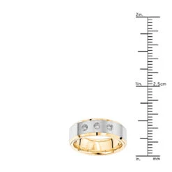 Luxurman 18K Yellow Gold Two Tone Diamond Wedding Band For Women & Men Comfort Fit -Its Hot Jewelry Shop jewelry luxurman 18k gold two tone diamond wedding band for women men comfort fit rulerye