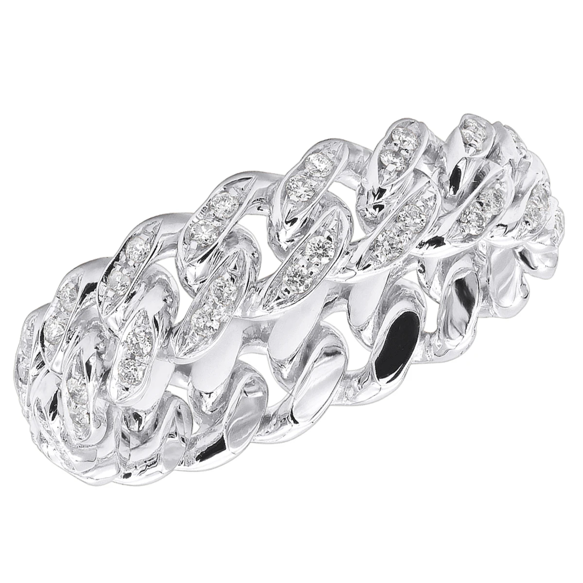 LUXURMAN Bands Solid 14K Yellow Gold Cuban Link Chain Diamond Ring For Men 0.7ct 4 LUXURMAN Bands Solid 14K Yellow Gold Cuban Link Chain Diamond Ring For Men 0.7ct - Image 2