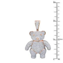 Luxurman Charms 10K Yellow Gold Large Teddy Bear Diamond Pendant Men's 3.25ct -Its Hot Jewelry Shop jewelry luxurman charms real 10k gold large teddy bear diamond pendant mens 325ct rulerro
