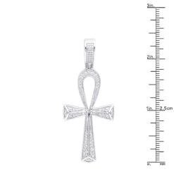 Luxurman Egyptian Ankh Cross Diamond Pendant 14K White Gold 0.6CT 2 3/4 Inch 17 Luxurman Egyptian Ankh Cross Diamond Pendant 14K White Gold 0.6CT 2 3/4 Inch -Its Hot Jewelry Shop jewelry luxurman pharaoh egyptian ankh cross diamond pendant in 14k gold 06ct rulerwh 1
