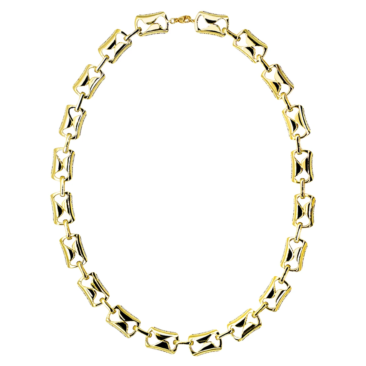 Luxurman Unique 14K Yellow Gold Pave Diamond Necklace For Women 12.9ct 7 Luxurman Unique 14K Yellow Gold Pave Diamond Necklace For Women 12.9ct - Image 5