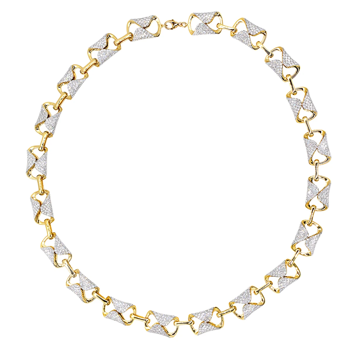 Luxurman Unique 14K Yellow Gold Pave Diamond Necklace For Women 12.9ct 3 Luxurman Unique 14K Yellow Gold Pave Diamond Necklace For Women 12.9ct