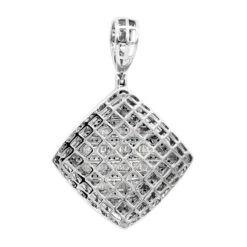 Men's Diamond Rhombus Pendant 1.8ct Baguette & Round Diamonds 14K Yellow Gold -Its Hot Jewelry Shop jewelry mens diamond rhombus pendant 18ct baguette round diamonds 14k gold 803178 backwh