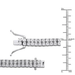 Men's Diamond Tennis Necklace In Real Sterling Silver 2 Rows Genuine Diamonds -Its Hot Jewelry Shop jewelry mens diamond tennis necklace in real sterling silver 2 rows genuine diamonds 490356 rulerwh