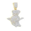 Men's 10K Yellow Gold Diamond Pillsburry Doughboy Pendant For Men 1.33Ct