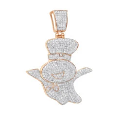 Men's 10K Yellow Gold Diamond Pillsburry Doughboy Pendant For Men 1.33Ct -Its Hot Jewelry Shop jewelry mens jewelry real 10k gold diamond pillsberry doughboy pendant for men 133ct ro