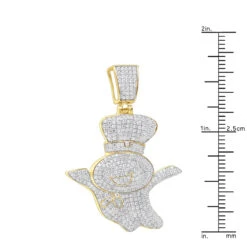 Men's 10K Yellow Gold Diamond Pillsburry Doughboy Pendant For Men 1.33Ct -Its Hot Jewelry Shop jewelry mens jewelry real 10k gold diamond pillsberry doughboy pendant for men 133ct rulerye