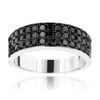 Modern Three Row Black Diamond Ring For Men 10K White Gold Wedding Band 1.4CT 1 Modern Three Row Black Diamond Ring For Men 10K White Gold Wedding Band 1.4CT -Its Hot Jewelry Shop jewelry modern three row black diamond ring for men 10k gold wedding band 14ct mainwh