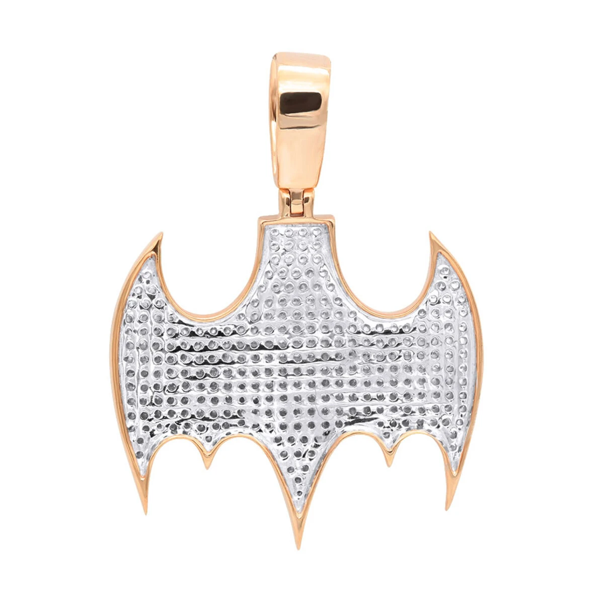 10K Yellow Gold Iced Out Batman Logo Pendant For Men 1 Carat Of Diamonds 8 10K Yellow Gold Iced Out Batman Logo Pendant For Men 1 Carat Of Diamonds - Image 6
