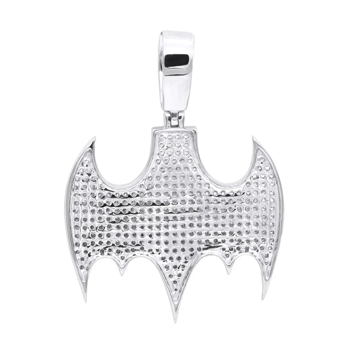 10K Yellow Gold Iced Out Batman Logo Pendant For Men 1 Carat Of Diamonds 6 10K Yellow Gold Iced Out Batman Logo Pendant For Men 1 Carat Of Diamonds - Image 4