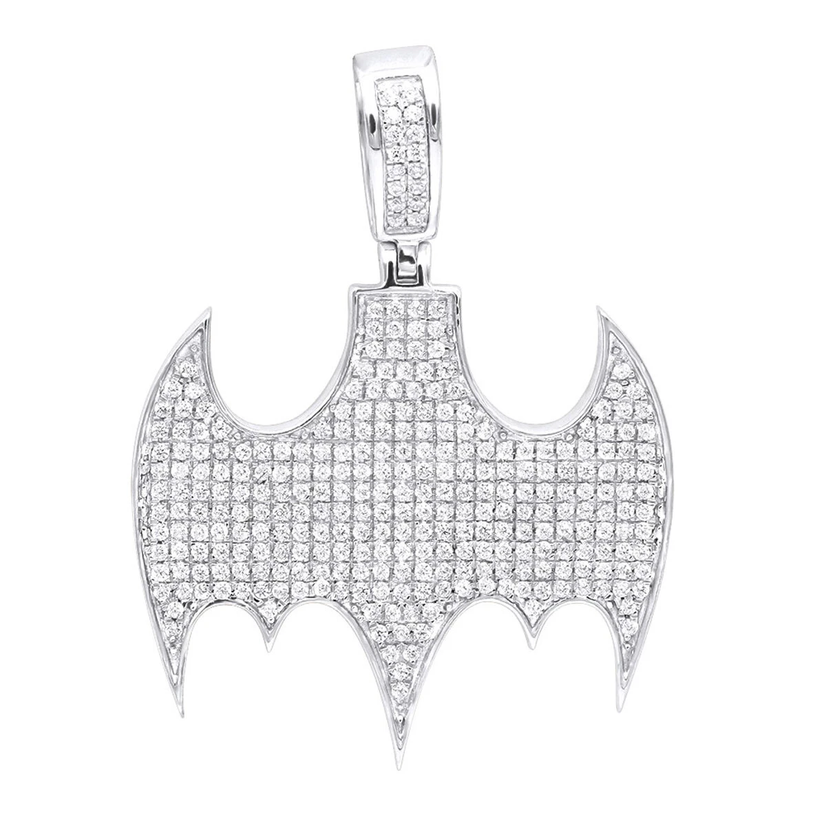 10K Yellow Gold Iced Out Batman Logo Pendant For Men 1 Carat Of Diamonds 4 10K Yellow Gold Iced Out Batman Logo Pendant For Men 1 Carat Of Diamonds - Image 2