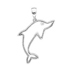 14K Yellow Gold Diamond Dolphin Pendant For Men 0.33ct By LUXURMAN -Its Hot Jewelry Shop jewelry real 14k gold diamond dolphin pendant for men 033ct by luxurman backwh 1