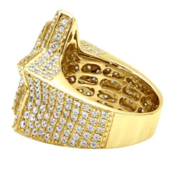 14K Yellow Gold Hip Hop Star Diamond Pinky Ring For Men 3.65ct 14 14K Yellow Gold Hip Hop Star Diamond Pinky Ring For Men 3.65ct -Its Hot Jewelry Shop jewelry real 14k gold hip hop jewelry star diamond pinky ring for men 365ct backye