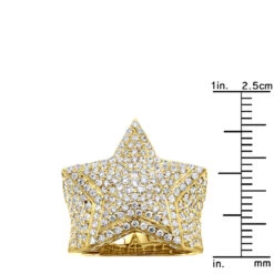 14K Yellow Gold Hip Hop Star Diamond Pinky Ring For Men 3.65ct 17 14K Yellow Gold Hip Hop Star Diamond Pinky Ring For Men 3.65ct -Its Hot Jewelry Shop jewelry real 14k gold hip hop jewelry star diamond pinky ring for men 365ct rulerye