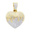 14K Yellow Gold Iced Out Dripping Heart Diamond Pendant For Women 1.3ct 2 14K Yellow Gold Iced Out Dripping Heart Diamond Pendant For Women 1.3ct -Its Hot Jewelry Shop jewelry real 14k gold iced out dripping heart diamond pendant for women 13ct mainye