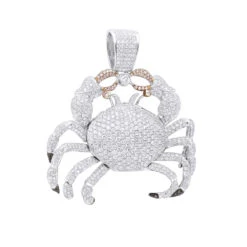 14K White Gold VS Diamond Cancer Pendant For Men By Joe Rodeo 10.46ct