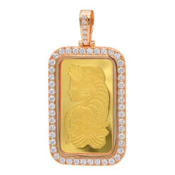 Real 99.9 14K Yellow Gold 1 Ounce Pamp Suisse Bar Lady Fortuna G VS Men's Diamond Pendant -Its Hot Jewelry Shop jewelry real 999 gold 1 ounce pamp suisse bar lady fortuna g vs mens diamond pendant ro