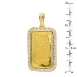 Real 99.9 14K Yellow Gold 1 Ounce Pamp Suisse Bar Lady Fortuna G VS Men's Diamond Pendant -Its Hot Jewelry Shop jewelry real 999 gold 1 ounce pamp suisse bar lady fortuna g vs mens diamond pendant rulerye