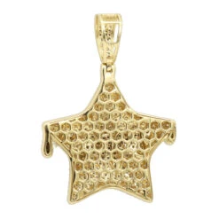 14K Yellow Gold Hip Hop Iced Out Diamond Drip Star Pendant For Men 3 Carat -Its Hot Jewelry Shop jewelry real hip hop jewelry iced out diamond drip star pendant for men 3 carat 14k gold 803181 backye