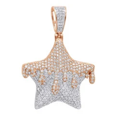 14K Yellow Gold Hip Hop Iced Out Diamond Drip Star Pendant For Men 3 Carat -Its Hot Jewelry Shop jewelry real hip hop jewelry iced out diamond drip star pendant for men 3 carat 14k gold 803181 ro