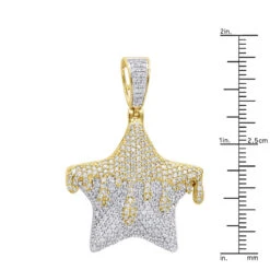 14K Yellow Gold Hip Hop Iced Out Diamond Drip Star Pendant For Men 3 Carat -Its Hot Jewelry Shop jewelry real hip hop jewelry iced out diamond drip star pendant for men 3 carat 14k gold 803181 rulerye