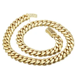 Real Hip Hop Iced Out Miami Cuban Link Diamond Chain For Men 10K Yellow Gold -Its Hot Jewelry Shop jewelry real hip hop jewelry iced out miami cuban link diamond chain for men 10k gold backye