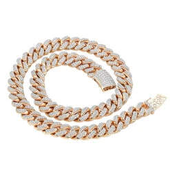 Real Hip Hop Iced Out Miami Cuban Link Diamond Chain For Men 10K Yellow Gold -Its Hot Jewelry Shop jewelry real hip hop jewelry iced out miami cuban link diamond chain for men 10k gold ro