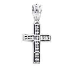 Religious 14K Yellow Gold Large Baguette & Round Diamonds Men's Cross 1.5ct -Its Hot Jewelry Shop jewelry religious jewelry large baguette round diamonds mens cross 15ct 14k gold 803184 backwh