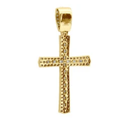 Religious 14K White Gold Round Diamonds Cross Pendant For Men 1.4ct -Its Hot Jewelry Shop jewelry religious jewelry solid 14k gold round diamonds cross pendant for men 14ct 407108 backye