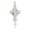 Religious Unique 14K Yellow Gold Large Men's Diamond Cross Pendant With Rosary -Its Hot Jewelry Shop jewelry religious jewelry unique 14k gold large mens diamond cross pendant with rosary 803183 main yellow