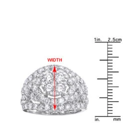 14K White Gold Cluster Diamond Right Hand Ring For Women 4CT By Luxurman -Its Hot Jewelry Shop jewelry right hand rings 14k gold cluster diamond ring for women 4ct by luxurman rulerwh