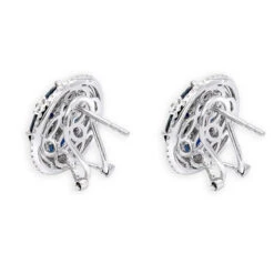 Royal Halo Circle Diamond Earrings For Women With Sapphires 14K White Gold 17 Royal Halo Circle Diamond Earrings For Women With Sapphires 14K White Gold -Its Hot Jewelry Shop jewelry royal halo circle diamond earrings for women with sapphires 14k gold backwh 1