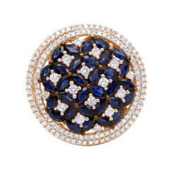 Unique Diamond Right Hand Ring For Women W Sapphires 14K White Gold Flower Design -Its Hot Jewelry Shop jewelry royal halo round diamond right hand ring for women with sapphires 14k gold ro 3