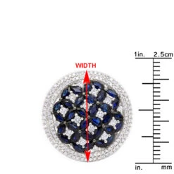 Unique Diamond Right Hand Ring For Women W Sapphires 14K White Gold Flower Design -Its Hot Jewelry Shop jewelry royal halo round diamond right hand ring for women with sapphires 14k gold rulerwh 3