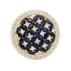 Unique Diamond Right Hand Ring For Women W Sapphires 14K White Gold Flower Design -Its Hot Jewelry Shop jewelry royal halo round diamond right hand ring for women with sapphires 14k gold ye 3