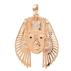 10K Yellow Gold Egyptian Black & White Diamonds Pendant For Men & Women 0.4Ct -Its Hot Jewelry Shop jewelry solid 10k gold egyptian black white diamonds pendant for men women 04ct 001262 ro