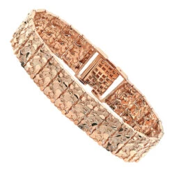 Solid 10K Yellow Gold Nugget Style Bracelet For Men 20mm -Its Hot Jewelry Shop jewelry solid 14k white rose or yellow gold nugget style bracelet for men 20mm ro