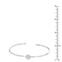 Stackable 14K White Gold Pave Diamond Bangle Bracelet For Women 0.42ct Luxurman -Its Hot Jewelry Shop jewelry stackable 14k gold pave diamond bangle bracelet for women 042ct luxurman rulerwh