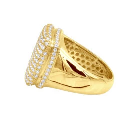 Statement 10K Yellow Gold 3 Carat Diamond Pinky Ring For Men -Its Hot Jewelry Shop jewelry statement and pinky rings collection 10k gold 3 carat diamond ring for men backye