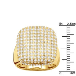 Statement 10K Yellow Gold 3 Carat Diamond Pinky Ring For Men -Its Hot Jewelry Shop jewelry statement and pinky rings collection 10k gold 3 carat diamond ring for men rulerye