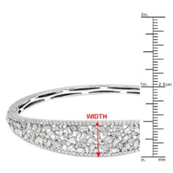Unique 14K White Gold Baguette & Round Diamond Bangle Bracelet For Women 3 Carat -Its Hot Jewelry Shop jewelry unique 14k gold baguette round diamond bangle bracelet for women 3 carat rulerwh 2