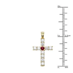 Unique 14K Yellow Gold Ruby And Diamond Cross Pendant For Women 1.33ct By Luxurman 13 Unique 14K Yellow Gold Ruby And Diamond Cross Pendant For Women 1.33ct By Luxurman -Its Hot Jewelry Shop jewelry unique 14k gold ruby and diamond cross pendant for women 133ct by luxurman rulerye